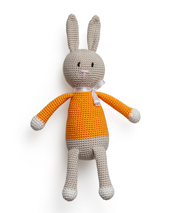 A cloth rabbit doll